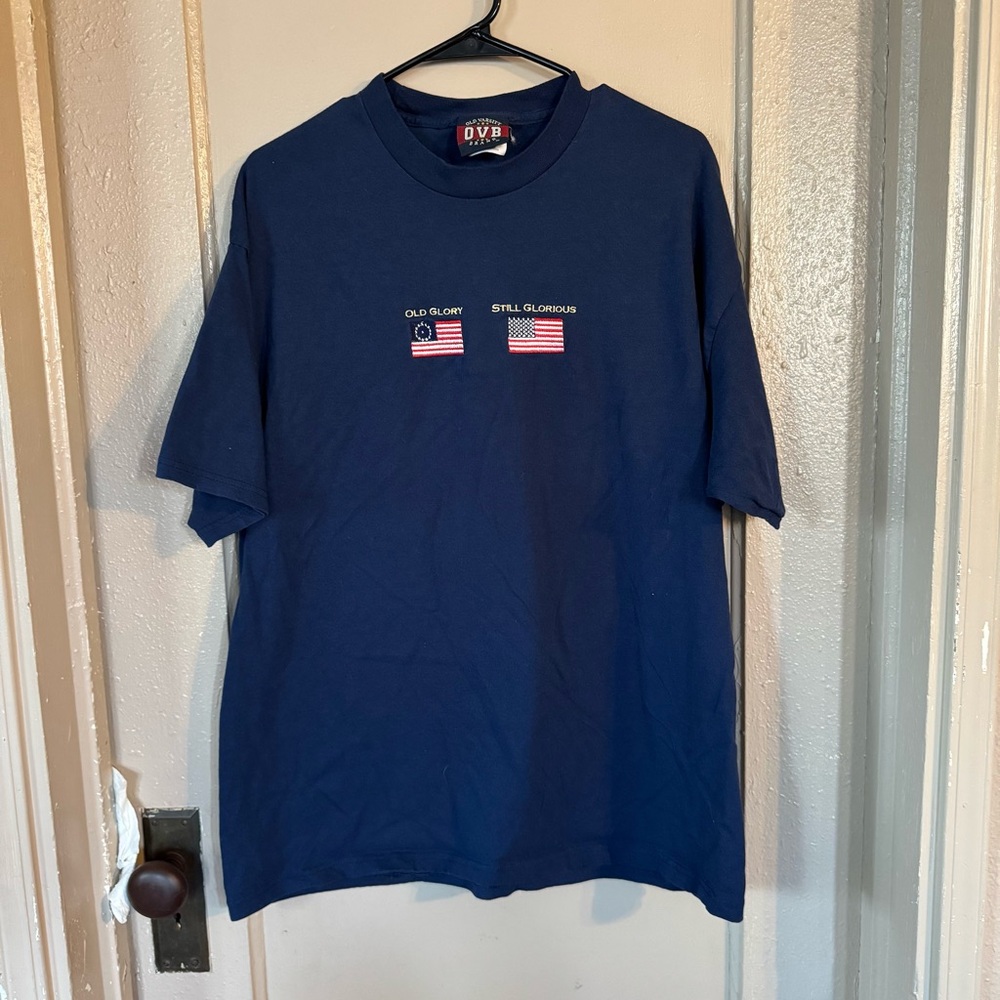 VTG OVB‎ Short Sleeve Tee with Flag Design Made in USA